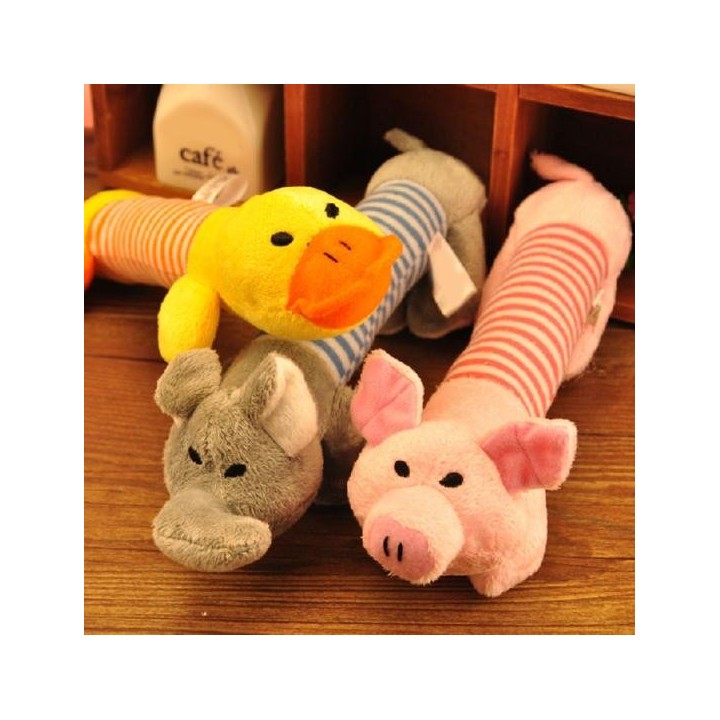 Elefant, Schwein, Ente, quietschend, Plüsch-Kauspielzeug, Souud-Spielzeug für Haustier, Welpe, Hund Pig