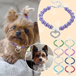 (HJFG) Süßes Haustier-Schmuck-Perlenhalsband, 1 Stück Haustier-Perlenhalsband für kleine Haustier-Katzen-Hundehalsband-Hundek