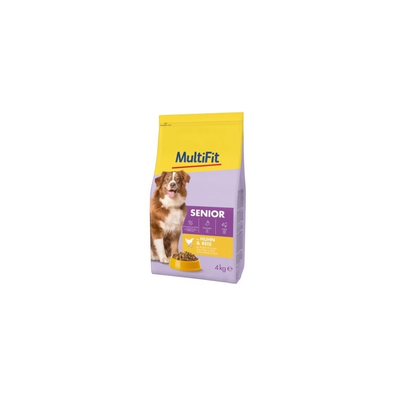 MultiFit Trockenfutter Hund Senior, mit Huhn & Reis 4 kg