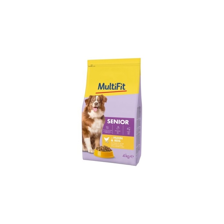 MultiFit Trockenfutter Hund Senior, mit Huhn & Reis 4 kg