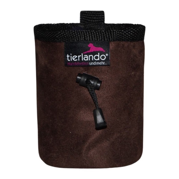 Tierlando LIO VELOURS - doppellagiger Leckerlibeutel / Snackbeutel braun