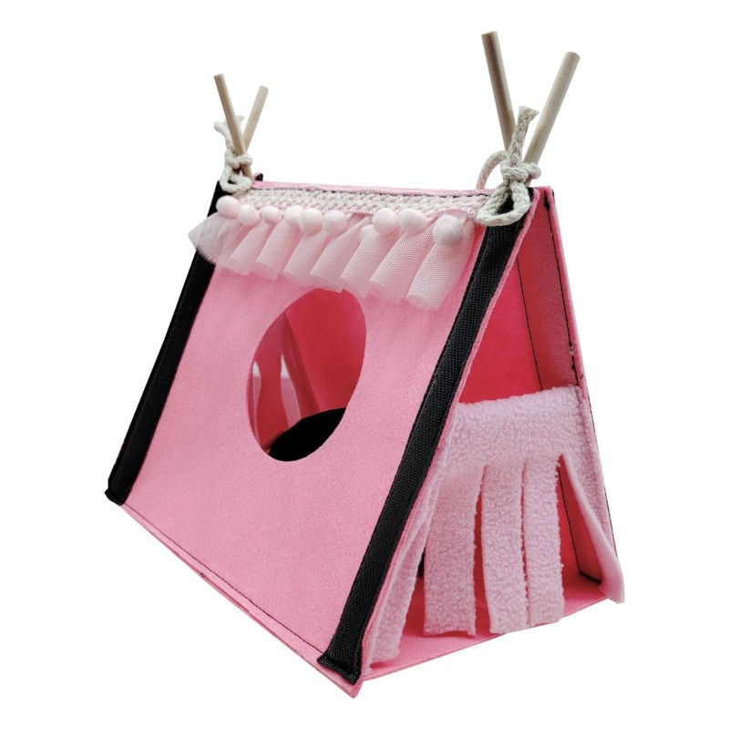 Hamster Versteck Zelt Kaninchen Ratte Tunnel Haus Kleine Tier Rohr Spielzeug Warm Nest Lebensraum Rosa rosa