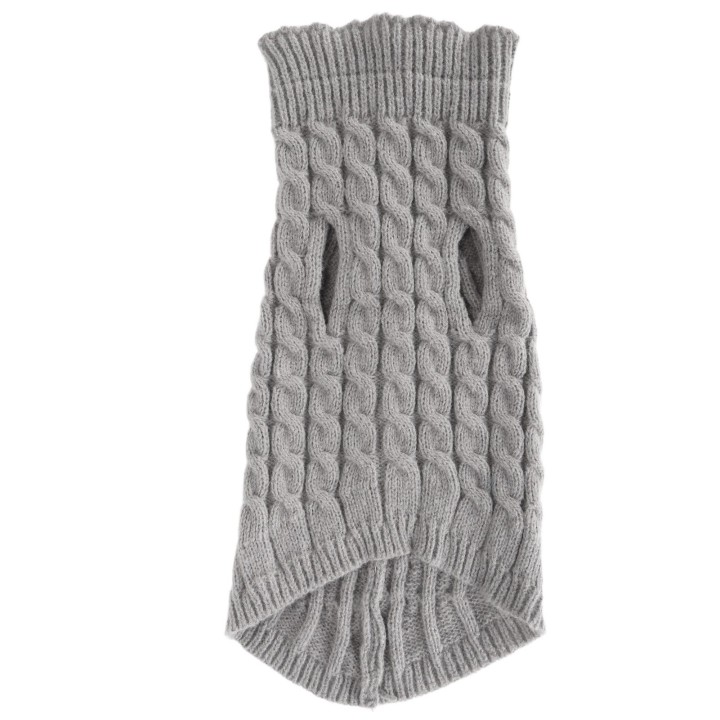 Hundepullover mit Zopfmuster, hoher Halsausschnitt, reine Farbe, Strickpullover für Hunde, warme Kleidung, weiche Strickware