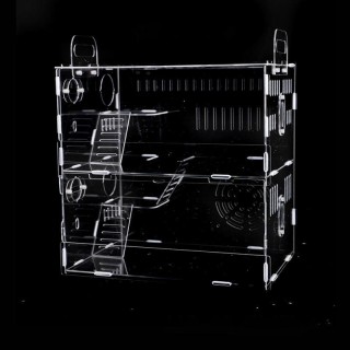 Acryl-Hamsterkäfig, doppellagig, atmungsaktiv, transparent, Hamsterhaus für Meerschweinchen, Sugar Glider