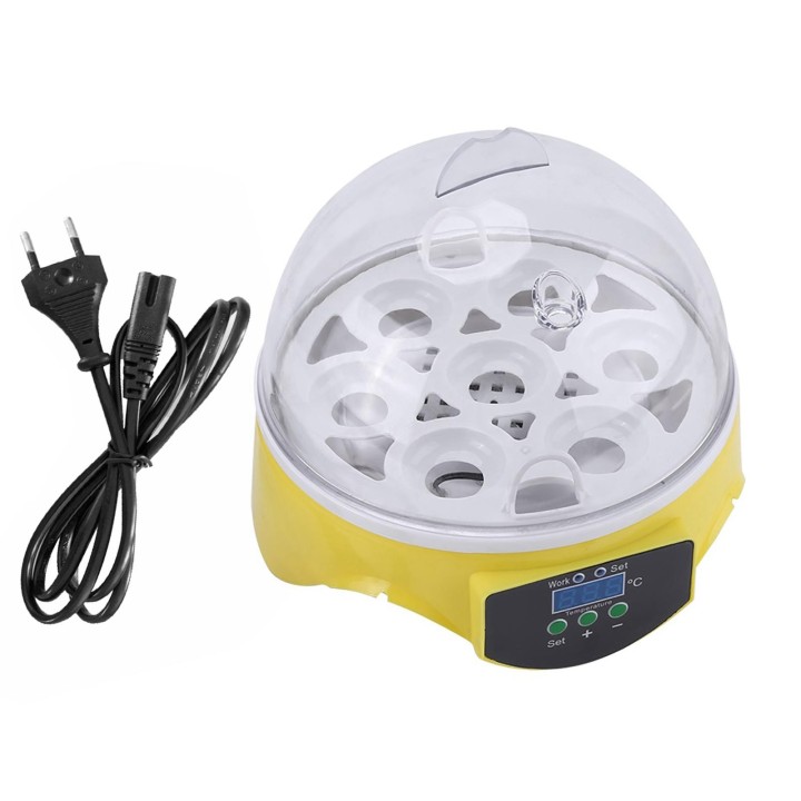 Brutkasten für 7 Eier, digital, mit Temperaturkontrolle, Anzeige, Schlüpfen