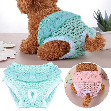Süße Kleidung Chiffon Elastizität Katze liefert Hund Höschen Haustier physiologische Hosen Welpen Windel S blau