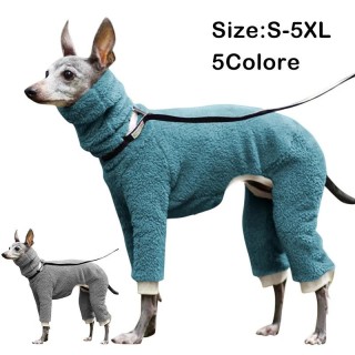Winter-Onesies für Hunde, große, weiche Welpenkleidung, hoher Halsausschnitt, warmer Jumpsuit-Mantel für italienische Windspi