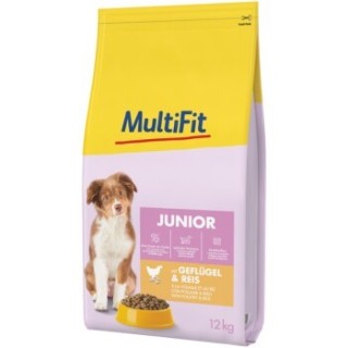 MultiFit Trockenfutter Hund Junior, mit Geflügel & Reis 2x12 kg