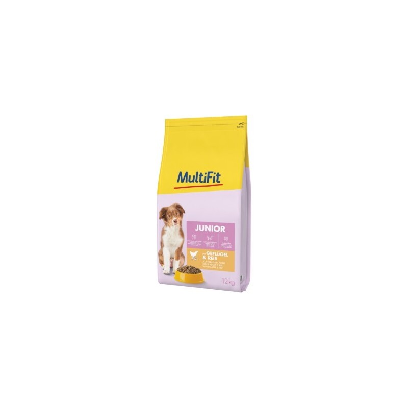 MultiFit Trockenfutter Hund Junior, mit Geflügel & Reis 2x12 kg