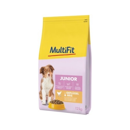 MultiFit Trockenfutter Hund Junior, mit Geflügel & Reis 2x12 kg