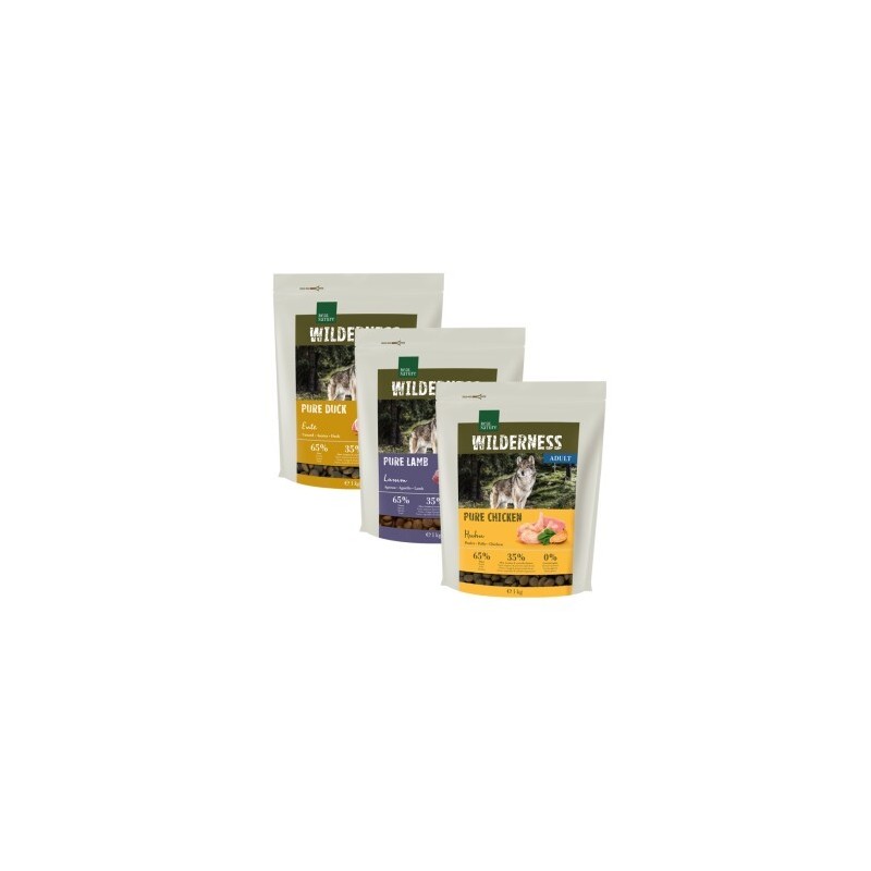 REAL NATURE Wilderness Adult 3x1 kg Probierpaket 6, Ente, Huhn, Lamm