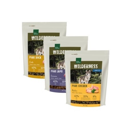 REAL NATURE Wilderness Adult 3x1 kg Probierpaket 6, Ente, Huhn, Lamm