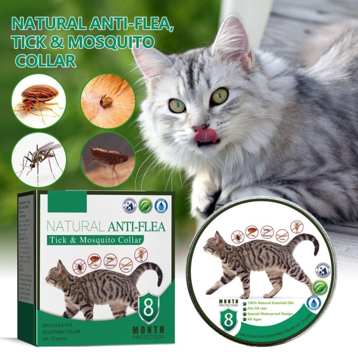 Katzen-Flohhalsband, Haustier-Insektenschutz, verstellbares Mücken- und Flohhalsband, multifunktionales Haustierhalsband One