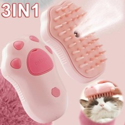 3 in 1 Haustierbürste Katze Dampfbürste Kamm Hundebürste Elektrisches Spray Katzenhaarbürsten Massage Hundesalon Haarentfernu