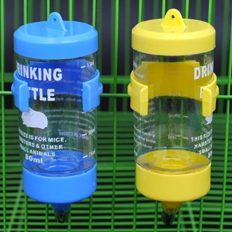 Kunststoff-Hamstertrinker, Wasserflaschenspender, Futterspender, Hängebrunnen blau