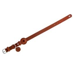 HUNTER Hundehalsband mit Apple AirTag-Halter Viborg cognac, Gr. 45, Länge: ca. 45 cm, Halsweite: ca. 32 – 38 cm