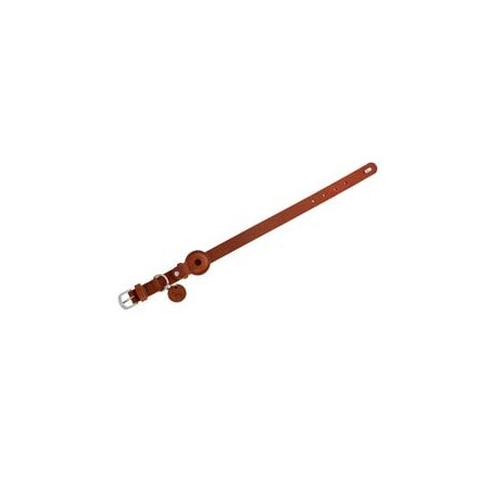 HUNTER Hundehalsband mit Apple AirTag-Halter Viborg cognac, Gr. 45, Länge: ca. 45 cm, Halsweite: ca. 32 – 38 cm