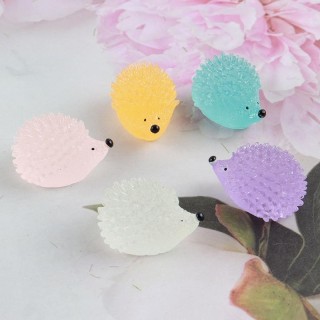 5 Teile/satz Bunte Leucht Igel Dekoration Harz Glow In The Dark Nette Tier Tank Aquarium Micro Landschaft Dekor blau