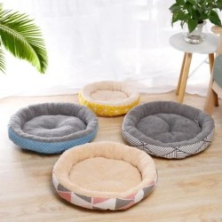 Rundes Hundebett, Hundematte, langes Plüsch-Katzennest, Hundekorb, Haustierkissen, weich, warm, für den Winter
