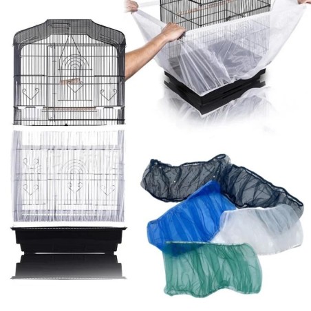 Vogelkäfig-Abdeckung, Nylon-Netz, Vogel-Papageien-Abdeckung, staubdicht, atmungsaktives Stoffnetz, Schutzhaube, leicht zu rei