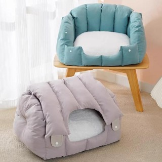 Gewölbtes Katzennest mit doppeltem Verwendungszweck, vollständig geschlossenes warmes Katzennest, weiches und bequemes Sofa-H