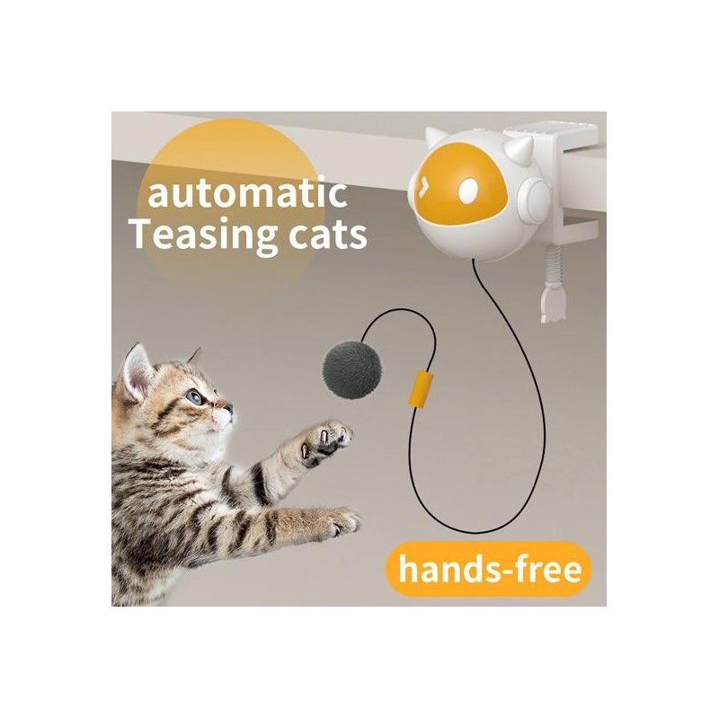 An der Tür hängendes, flauschiges Katzenballspielzeug, elektronischer, selbstspielender Haustierball, automatisch anhebender