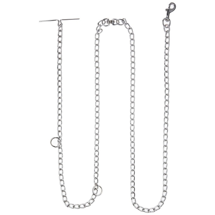 Petio Collar B Lange Mantel-Hundekette, drehbarer Ring für Hunde, 4,0 mm silber