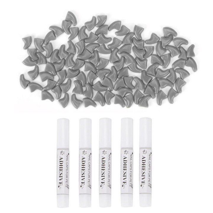 100 Stück weiche Nagelabdeckungen für Haustiere und Katzen, sicher, kratzfest, für Hundepfoten, Krallenschutz, dekorative Abd