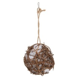 Papageien-Rattanball-Spielzeug mit Baumwolle, langlebiges Papageien-Rattanball-Hängespielzeug für Vögel
