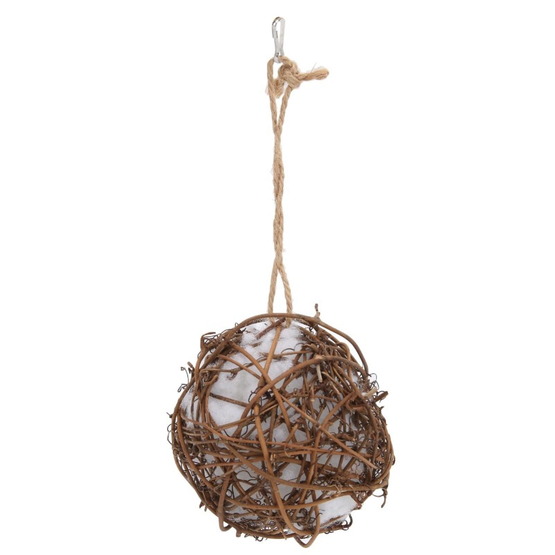 Papageien-Rattanball-Spielzeug mit Baumwolle, langlebiges Papageien-Rattanball-Hängespielzeug für Vögel