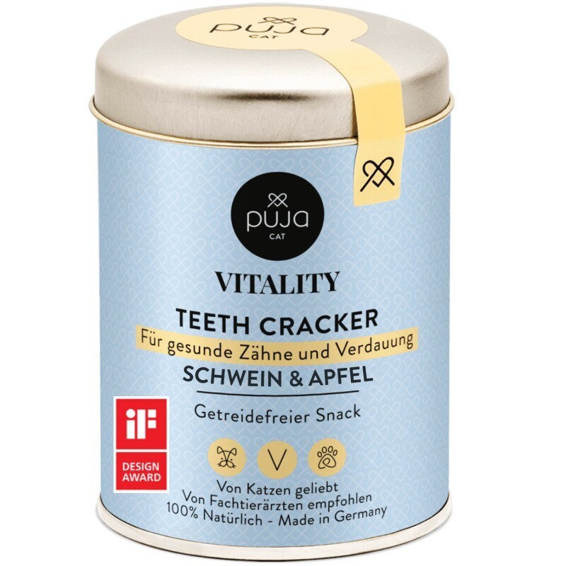 PUJA Snacks Vitality Teeth Schwein für Katzen 150g