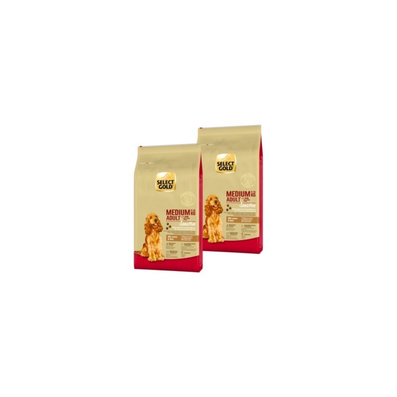 SELECT GOLD Sensitive Adult Medium Lamm und Reis 2x12 kg
