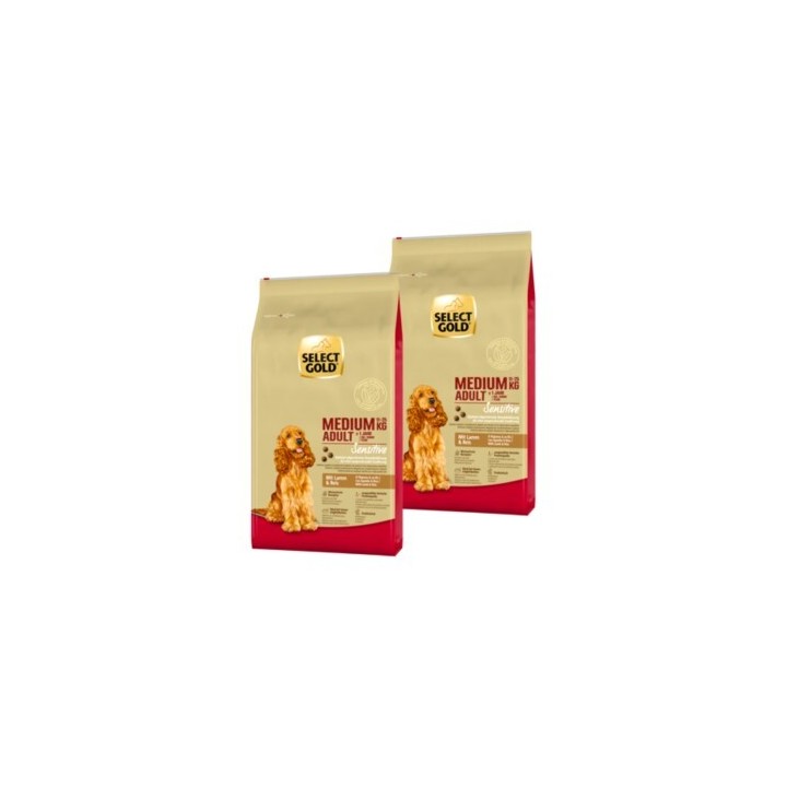 SELECT GOLD Sensitive Adult Medium Lamm und Reis 2x12 kg