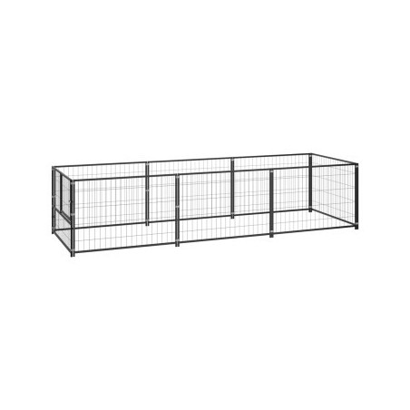 VidaXL Hundezwinger Stahl schwarz 3 m, 1 m, 70 cm