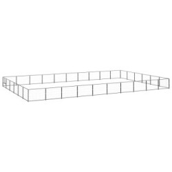 VidaXL Hundezwinger Stahl schwarz 10 m, 6 m, 70 cm