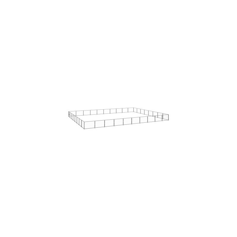 VidaXL Hundezwinger Stahl schwarz 10 m, 8 m, 70 cm