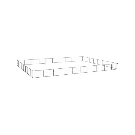 VidaXL Hundezwinger Stahl schwarz 10 m, 8 m, 70 cm