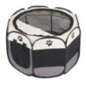 Laufstall für Haustiere, Oxford-Stoff, atmungsaktives Mesh, tragbar, faltbar, für Hunde, für Indoor- und Outdoor-Camping schw