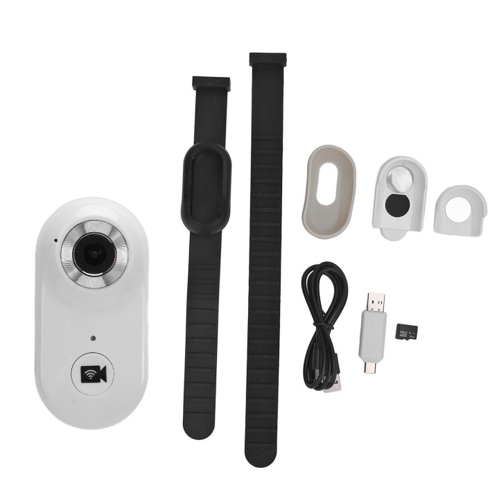 Haustierhalsbandkamera mit 8G-Speicherkarte HD 1080P Mini-Actionkamera für Katzen und Hunde für den Außenbereich weiß