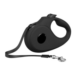 Einziehbare Hundeleine, verwicklungsfreie Haustier-Traktion, ausziehbare Teleskop-Leine, schwarz, Größe M M Fit Within 25kg s