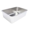 Offene Katzentoilette aus Edelstahl, große, rostbeständige, haftsichere Katzentoilette mit hoher 50x35x10cm