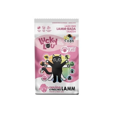 Lucky Lou Trockenfutter Katze Adult, Food Code Light, Geflügel & Lamm 3x1,7 kg