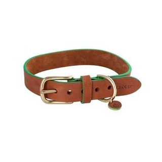 Cloud7® Hunde-Halsband Prince Park cognac/green, Gr. XXS, Breite: ca. 1,2 cm, Halsumfang: ca. 17 - 22 cm