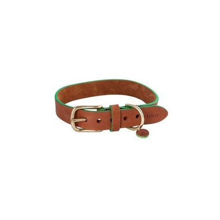 Cloud7® Hunde-Halsband Prince Park cognac/green, Gr. XXS, Breite: ca. 1,2 cm, Halsumfang: ca. 17 - 22 cm