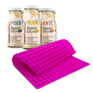 SmoothieCat Mix 6x 150 ml + Trixie Backmatte Pink
