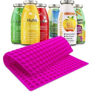 SmoothieDog 6er Pack Mix 6x 250ml + Trixie Backmatte Pink