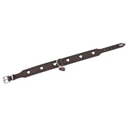 HUNTER Hundehalsband Love braun/schwarz, Gr. 32, Breite: ca. 2,6 cm, Halsumfang: ca. 24 - 28 cm