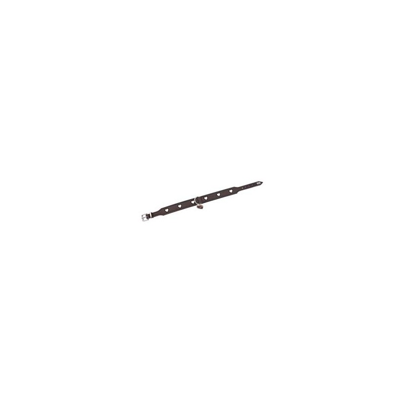 HUNTER Hundehalsband Love braun/schwarz, Gr. 32, Breite: ca. 2,6 cm, Halsumfang: ca. 24 - 28 cm