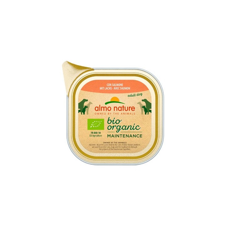 Almo Nature Bio Organic Maintenance Hundefutter - Schälchen - Lachs - 9 x 300 g