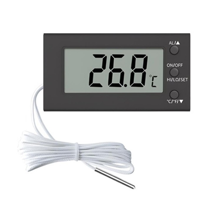 -50 ~ 300 ℃ Eingebettetes digitales Thermometer LCD-Display Elektronisches Temperaturmessgerät für Aquarium Aquarium Inkubato